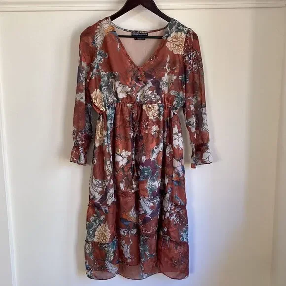 HEMANT & NANDITA  Zeri Peasant Dress​ - Picture 3 of 16